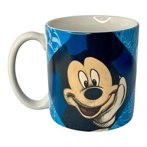 Disney Store Exclusive Mickey Mouse & Disney Character Sketch Blue 4” Coffee Mug